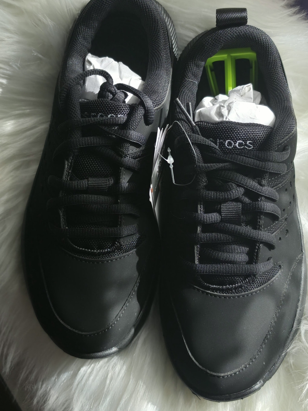 CROCS Men’s Black Lace-Up Sneakers
